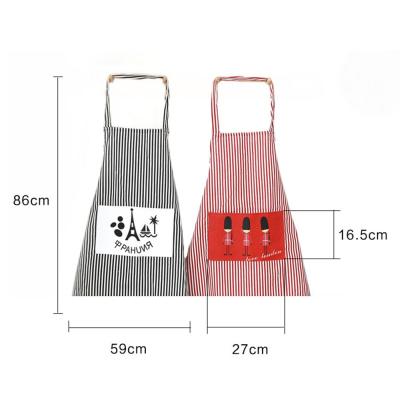 China China Manufacturer UV Protection Cartoon Kitchen Apron Large Pocket Kitchen Apron Cotton And Stripe Canvas Apron for sale