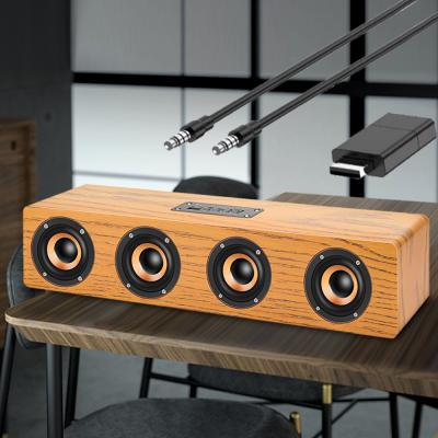 China TO. Altavoz High Fidelity Wireless Wooden Home Audio Desktop Speaker Stereo Subwoofer Stereo Volume Control/Handsfree/FM/TF/U-Disk 12W Speakers for sale