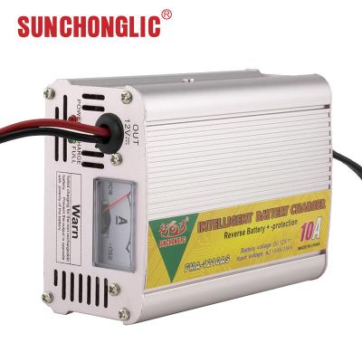 China Convenient Lead Acid Car Battery Charger 12v 10A Intput AC 150V Three Step for sale