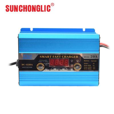 China Intelligent 12 Volt 20 Amp Charger Lead Acid Battery Charger 220V 50Hz for sale