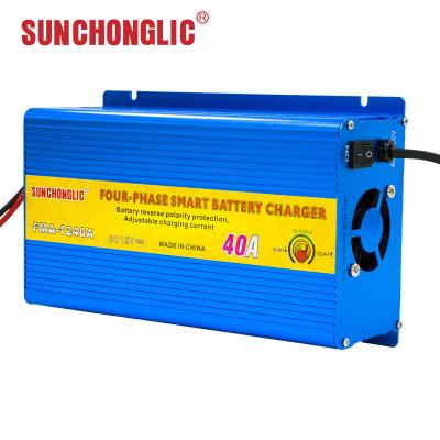 China 40A 12 Volt Gel Battery Charger Intput AC 220V 50Hz Lightweight And Compact for sale