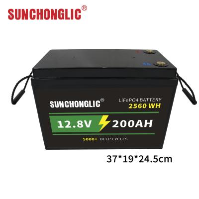 China Portable LiFePO4 Lithium Battery Fast Charging 12.8V 200Ah Lifepo4 Battery for sale