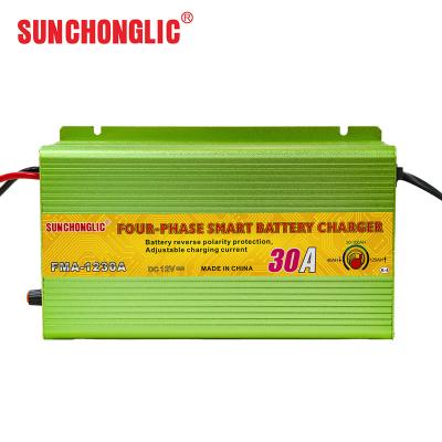 China AC 220V AGM GEL Battery Charger Convenient 12v 30 Amp Battery Charger Long Lasting for sale