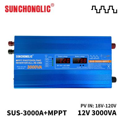 China MPPT zonne-energie fotovoltaïsche omvormer 12v 220v Dc Ac 3000va 3000w stille werking Te koop