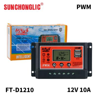 China Display LCD 10amp Manual PWM Controlador de Carga Solar 24 Volt Controlador de Carga Compacto à venda