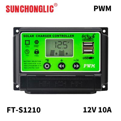 China Double MOS LCD Display PWM Solar Charge Controller 24V 10A 3 Phase Charge Controller for sale