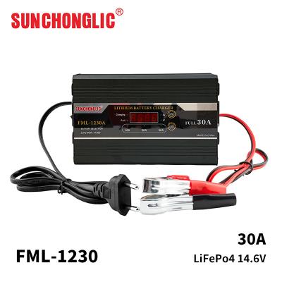 China 30A Lithiumbatterijoplader Smart Digital Display Input 250V Lithiumbatterijoplader 12v Te koop