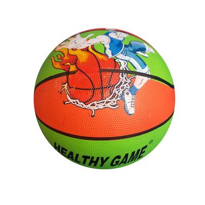 China Customized high quality promotion mini outdoor rubber basketball for basketball court for sale