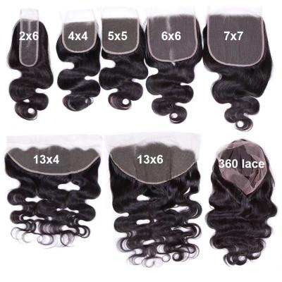 China All 100% FBS Wholesale Virgin Human Hair 2x6 6x6 4x4 5x5 13x4 13x6 Lace Frontal Closure Wig Only for sale