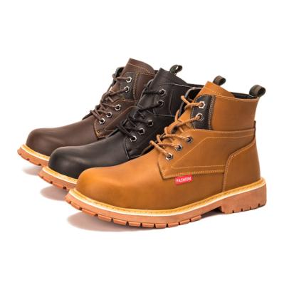 China 2021 new lightweight fashionable leather upper steel toe safety shoes men work zapatos de seguridad for sale