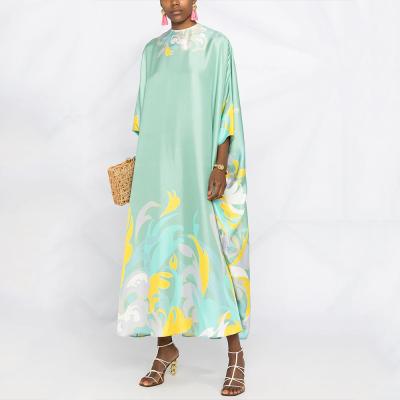 China Viable Islamic Clothing Fashion Long Dress Elegant Loose Bat Sleeve Plus Size Loose Plus Size Muslim Dress Worship African Maxi Dress for sale