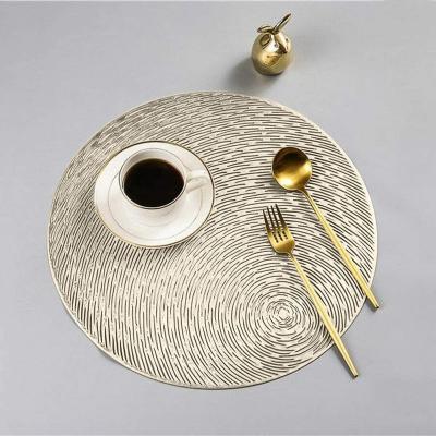China Sustainable Hot Sale Customized 38cm Eco Friendly Round Shaped PVC Place Mat Table Mat For Decoration for sale