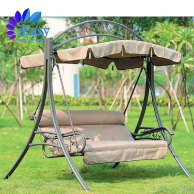 China Contemporary iEasy hot selling outdoor chair 3 person seat beach courtyard patio rocking swing chair garden swing sets garden chair set for sale