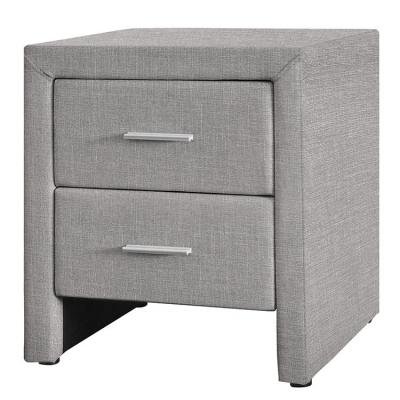 China Willsoon Modern Furniture Gray Double Drawer TV Cabinet Canvas Bedside Table for sale