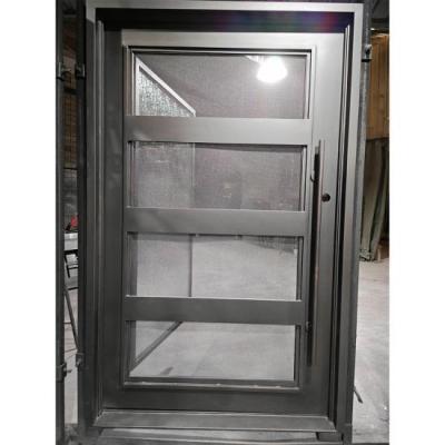 China Black Elegant Iron Door High Security Single Iron Entry Door for sale
