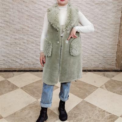 China Latest Fashion Real Sheepskin Breathable Leather Turn-down Collar Australian Sheepskin Women Cool Vest for sale