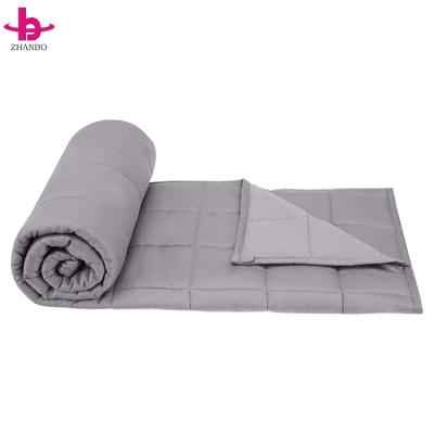 China Custom Color High Quality Cotton Glass Beads Heavy Sensory Weighted Therapy Blanket For Child Adult for sale