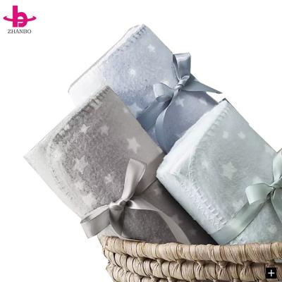 China Disposable Personalized Star Printed Lovely Plush Newborn Baby Blanket for sale