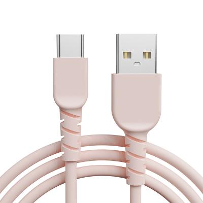 China Camera Pink Color 1M Band Data Cable 2.4A High Speed Fast Charging Cable Type USB C Cable for sale