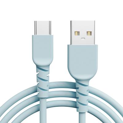 China Camera 2.4A Blue Color 1M Tape Data Cable USB2.0 Cable Fast Charging Type C Cable for sale