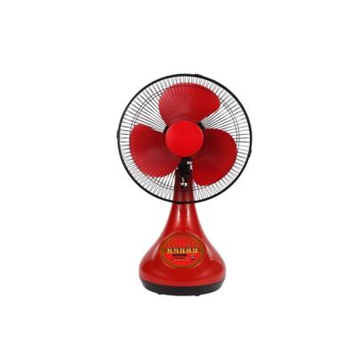 Κίνα OEM 12v 12 ιντσών κόκκινος επαναφορτιζόμενος επιτραπέζιος ανεμιστήρας με μπαταρία λιθίου και φως LED USB προς πώληση