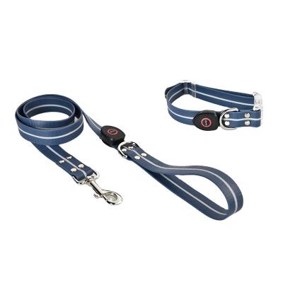 China Petstar PVC 3 Anti-Fouling Flash Modes Stocked Outdoor Bright Dog Collar Leash Set for sale