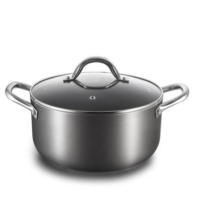 China Factory Wholesale Price Viable Easy To Clean Professional Durable No Pan Lid Glass Stock Pots Nonstick Coating for sale