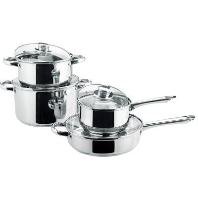 China CLASSIC Nonstick Kitchen 8-Piece Cooking Pot Cookware Set 430 Stainless Steel for sale