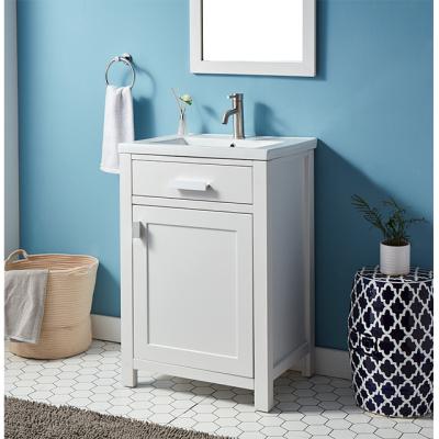 China Modern Bathroom Hot Sale Modern Brown Floor Mounted Vanity for sale