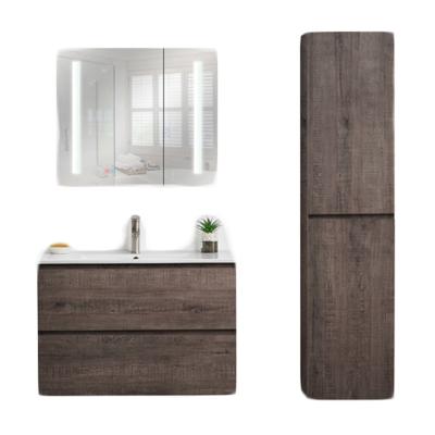 China Simple Modern Customized Floating Marble Top Plywood Environment Friendly Wall Hung Vanity for sale