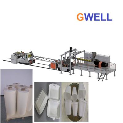China Cadena de producción plástica de la hoja de la ampolla del PLA de la máquina de la protuberancia de la hoja del PLA extrusor de tornillo gemelo en venta