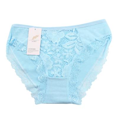 China Fashion Antibacterial Hollow Out Flower Lace Fabric Thin And Comfortable Underwear Women Sexy Panties for sale