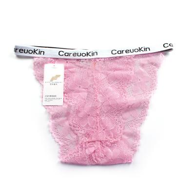 China Fashion Antibacterial Hollow Out Flower Lace Fabric Thin And Comfortable Underwear Women Sexy Panties for sale