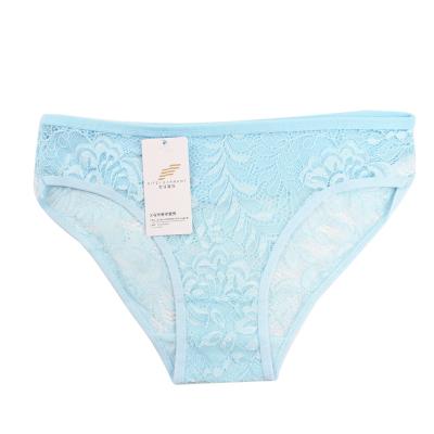 China Fashion Antibacterial Hollow Out Flower Lace Fabric Thin And Comfortable Underwear Women Sexy Panties for sale
