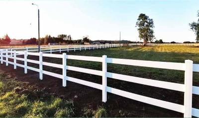 China 3 Rails 4 Rails White Vinyl Farm Fence For Livestock for sale