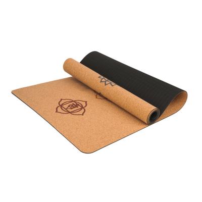 China Custom Thick Yoga Exercise Instruction Biodegradable Cork Yoga Mat Gymnastics New Real for sale