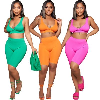 China 2022 QUICK DRY new spring and summer sports vest shockproof high strength one-piece suit S-053 women's underwear shorts fitness yoga pattern for sale