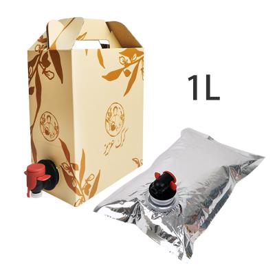 Chine Emballage en boîte en aluminium de 1 litre, avec robinet distributeur, adapté aux sacs d'emballage pour jus liquides, vin, café et huile d'olive, avec robinet à vendre