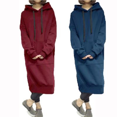 China CHD0007W Women's Long Sleeve Sweatshirt Loose Hooded Wear Street Windproof Plus Size Pullover Hoodies Dress for sale