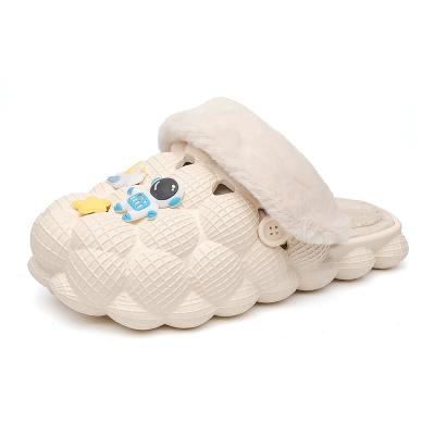 China Flat OEM CUSTOMIZATION creative children's cotton printing flat shoes flip flop indoor furry children slippers slides for kid for sale