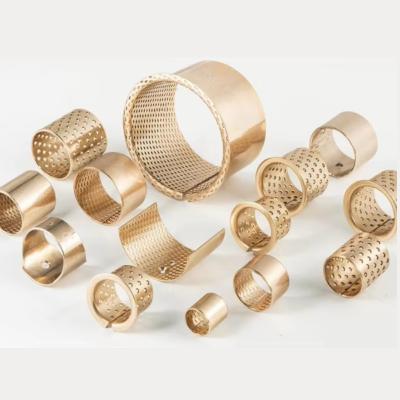 China DIN 1494 Plain CuSn8 Self Lubricating Bronze Bushings 160-165-60mm Perforated for sale