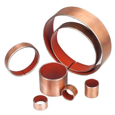 China Steel Backed Metal-Polymer Low Friction Plain Bearings Bronze Thrust Washer Red for sale