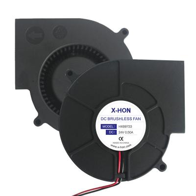 China Brushless Fan 12V Fan 12V DC Volt 24V Turbo Cooling 97mmx33mm Ball Bearing 97mmx33mm Dual Fan Brushless Turbine Fans Building Material Stores 2PIN for sale