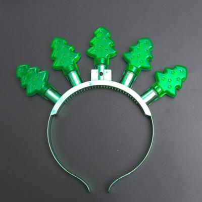 China Wholesale ABS Gifts Christmas Supplies Flashing Light Up LED Headband Christmas Tree for sale