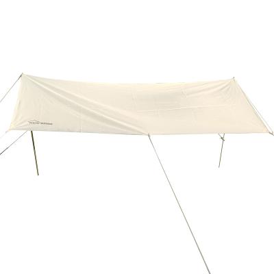 China Outdoor Travel Hiking Camping Khaki Biege 3*4M Cotton Canvas oxford Sun Shade tarp with Pole rain fly tent for sale