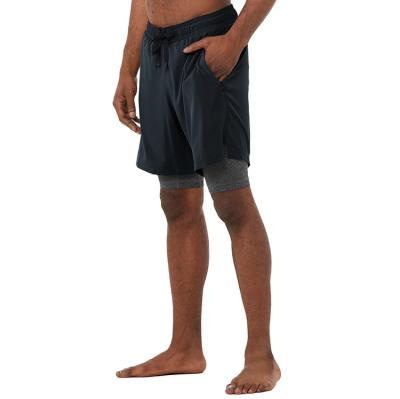 China OEM QUICK DRY 2 in 1 running short men's yoga compression sweatpants gym shorts with liner for sale