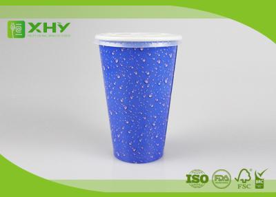China 12oz Eco-friendly Cold Drink Milkshake Paper Cups with Flat/Dome Lids for sale