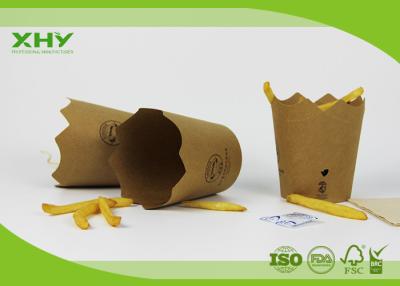 China Custom Print 250m Flower Shape Paper French Fries Cups 10oz Kraft Paper for sale