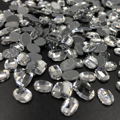 China Wholesale Factory Price High Quality Flatback C&Y Oval Shape Rhinestone Crystal Custom Motif Large Hotfix for sale