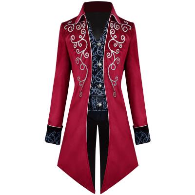 China Vintage Fashion Party Retro Acrylic Medieval Punk Men Costume Uniform Coat for sale